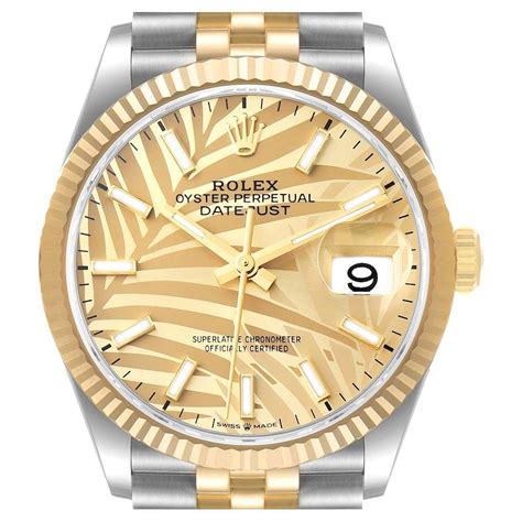 rolex palm dial gold|rolex datejust 36 with diamonds.